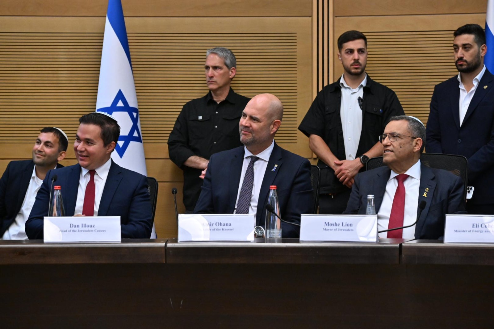 יוזם האירוע ח"כ אילוז ביחד עם יו"ר הכנסת ורעש העיר משה ליאון