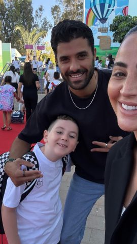 אליאב ובר מלווים את ליאו. (צילום מסך מתוך אינסטגרם)