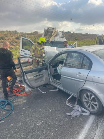 דיווח ראשוני: תאונת דרכים קשה בדרום הר חברון