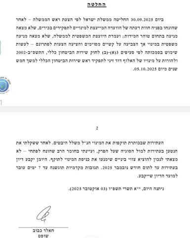 החלטת השופט כבוב