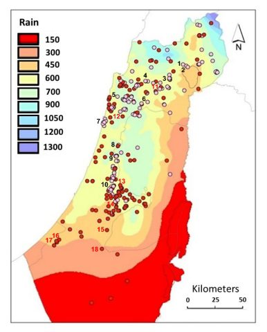 מפת הכלניות החדשה. (קרדיט: אוניברסיטת תל אביב)