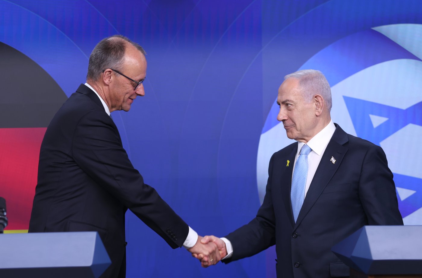 קנצלר גרמניה פרידריך מרץ ממפלגת CDU עם נתניהו במהלך ביקור בישראל