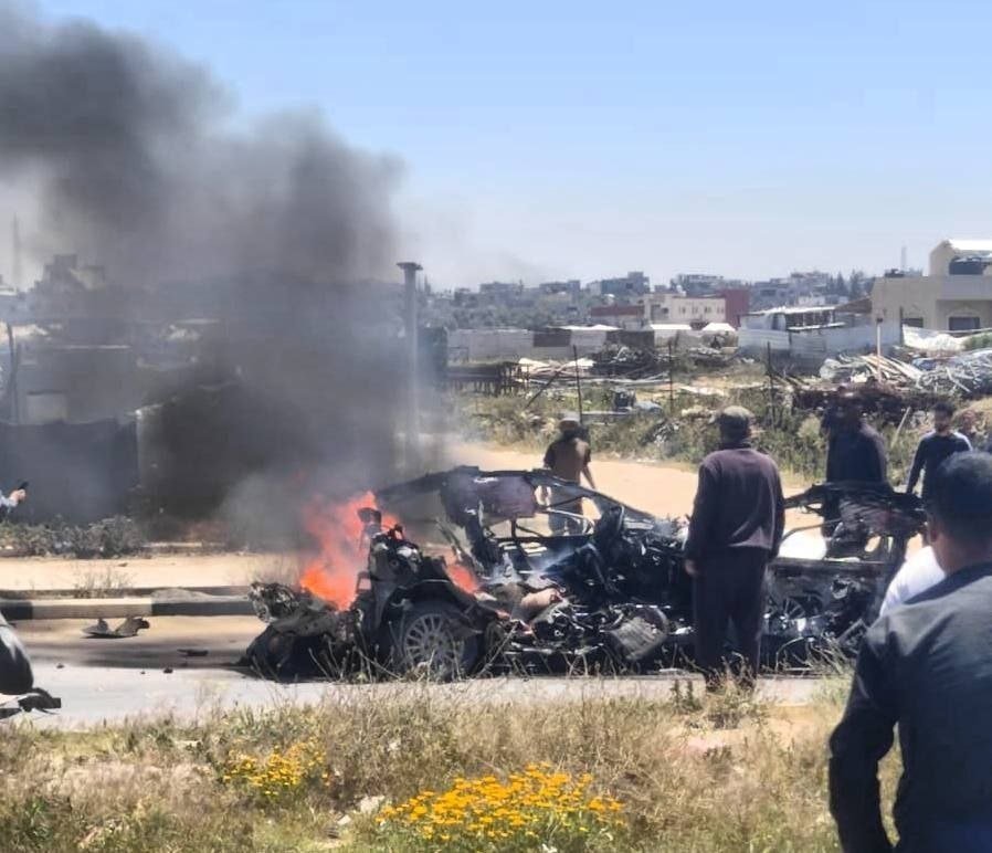הרכב שהותקף בעזה