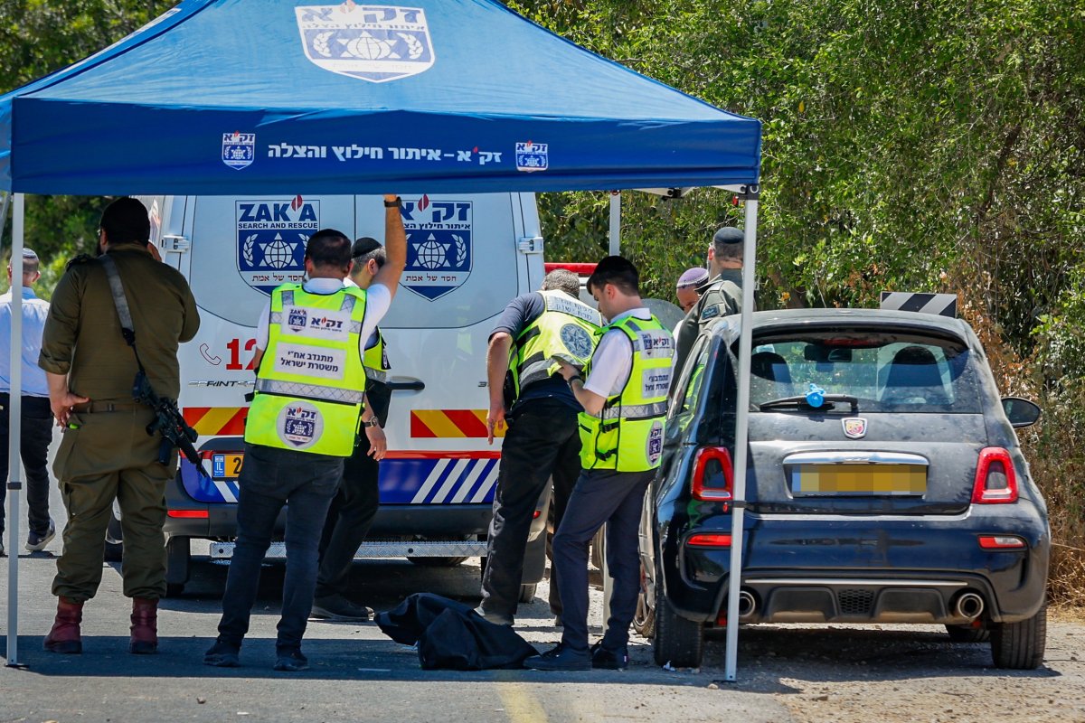 זירת הפיגוע בשרון