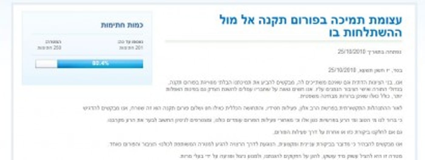 עצומות ברשת: הרב אלון זוכה ליותר תמיכה מפורום תקנה