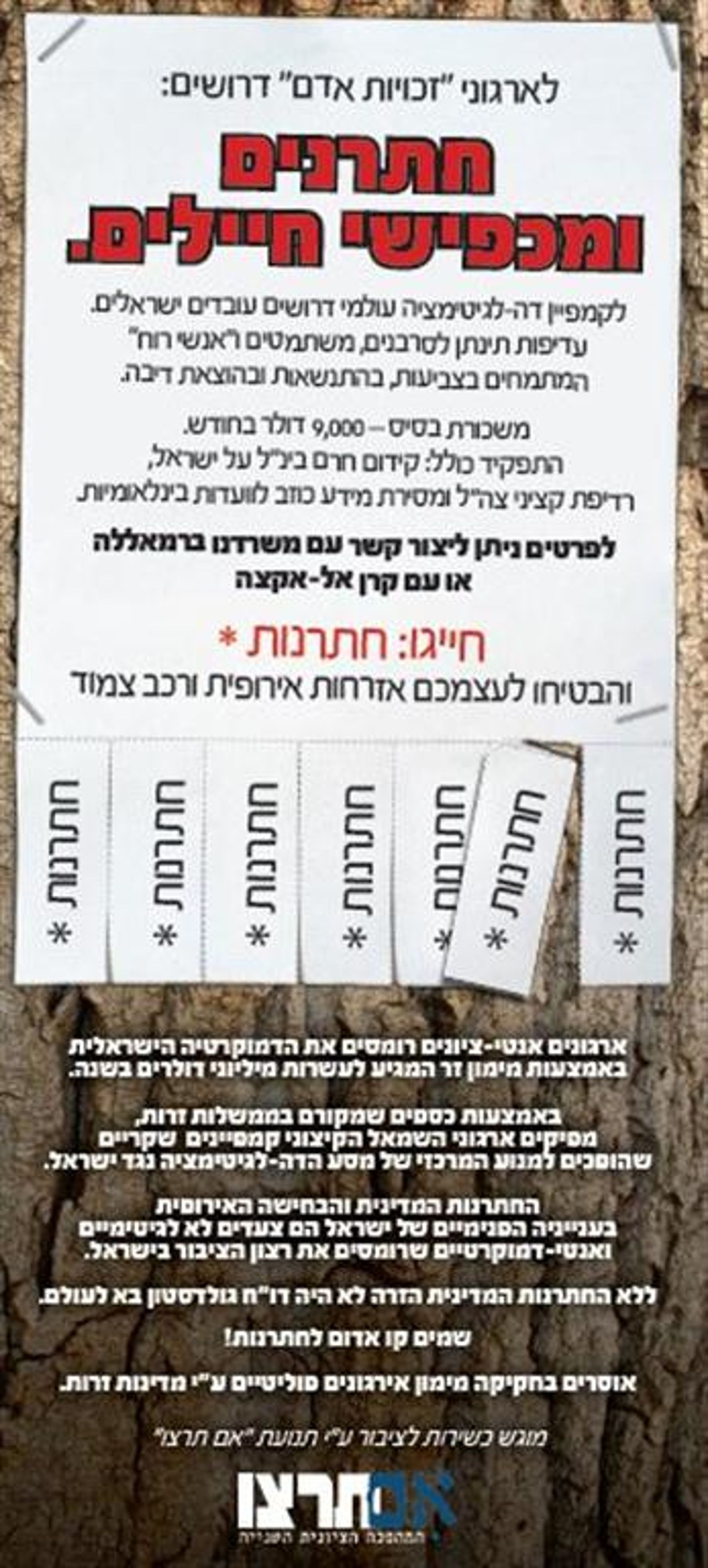 לארגוני 'זכויות אדם' דרושים חתרנים ומכפישי חיילים