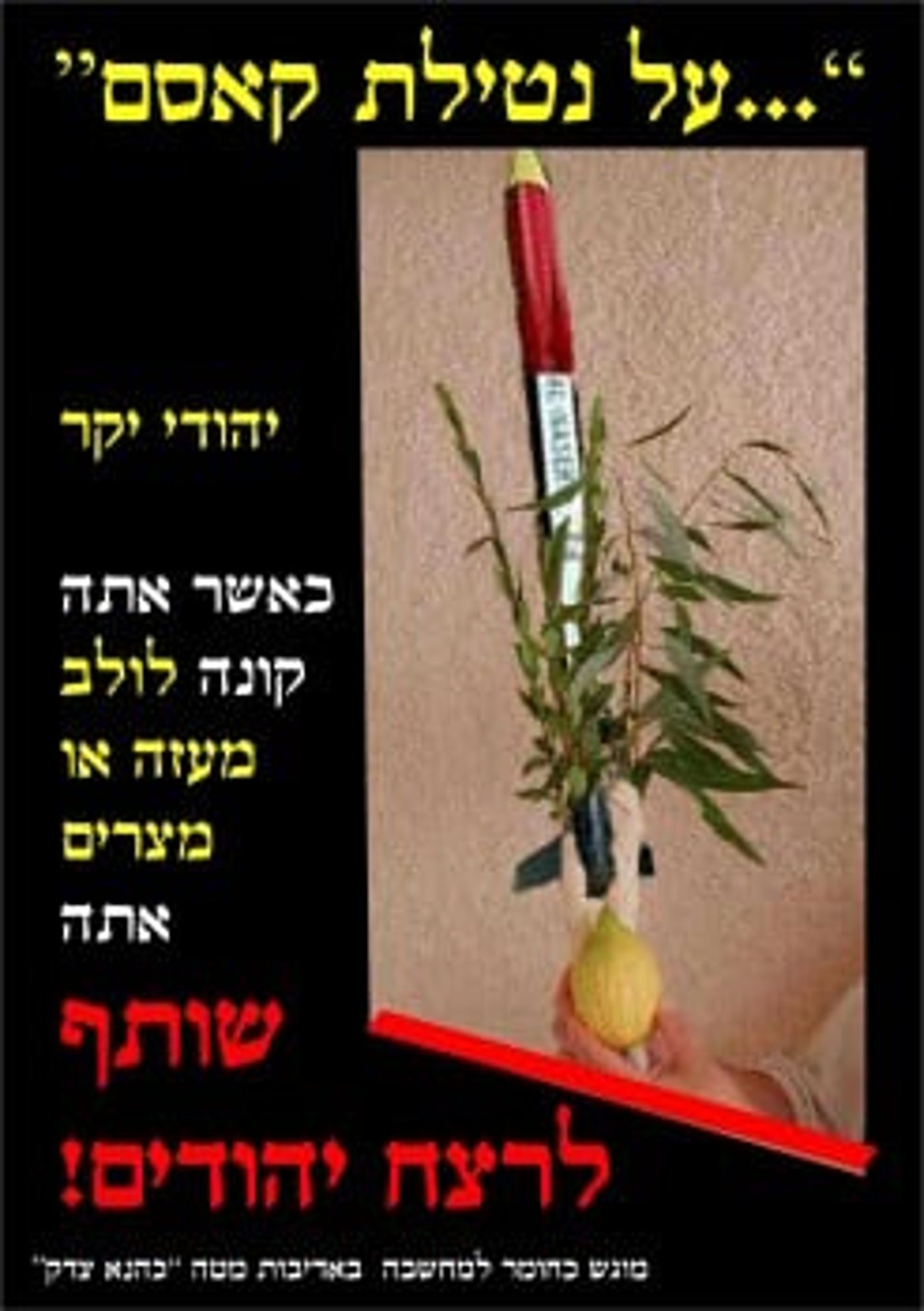 קמפיין נגד לולבים ממצרים ומעזה: "על נטילת קסאם"