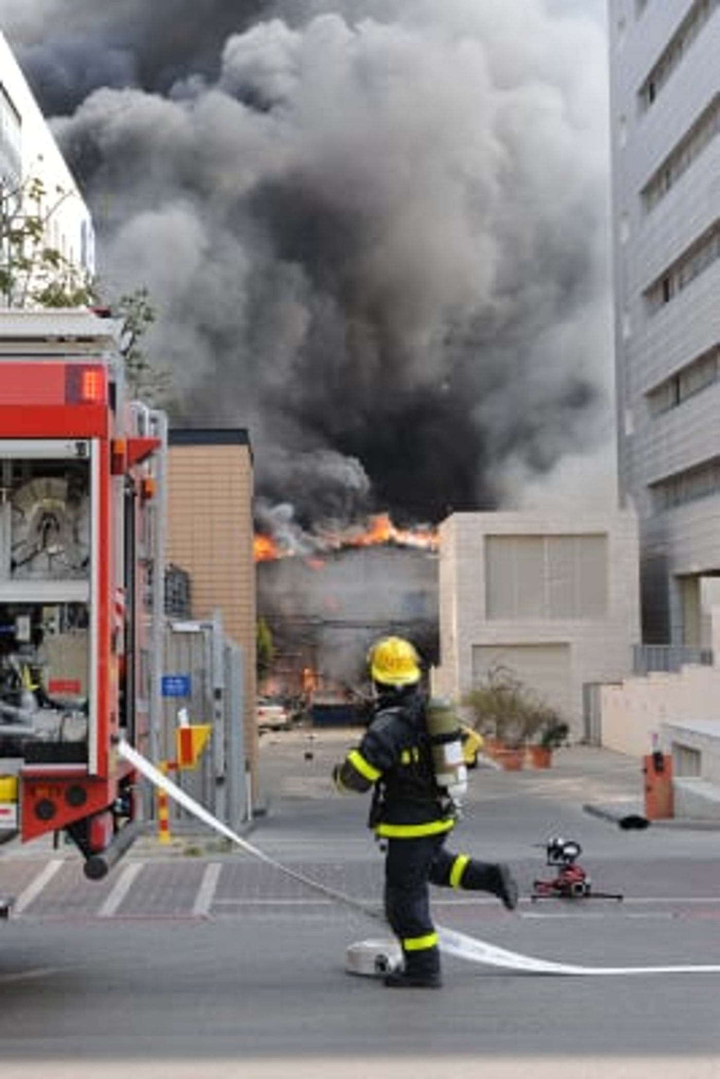 שריפה בחדר האוכל בבסיס 'הקריה' בתל אביב