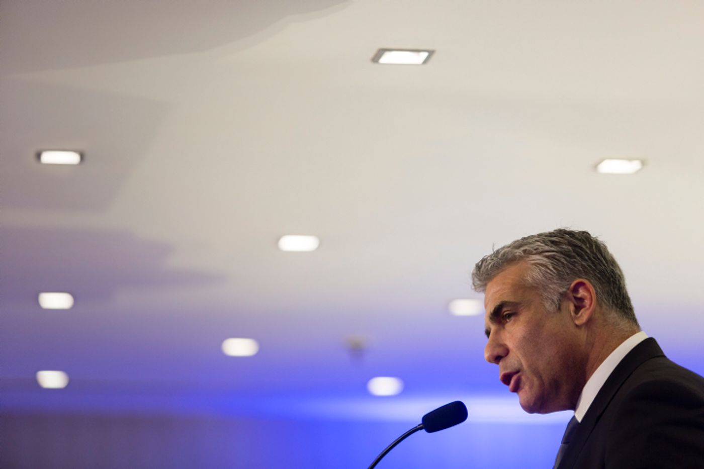Israel's Minister of Finance Yair Lapid attends the Conference Of Presidents of Major American Jewish Organizations in Jerusalem