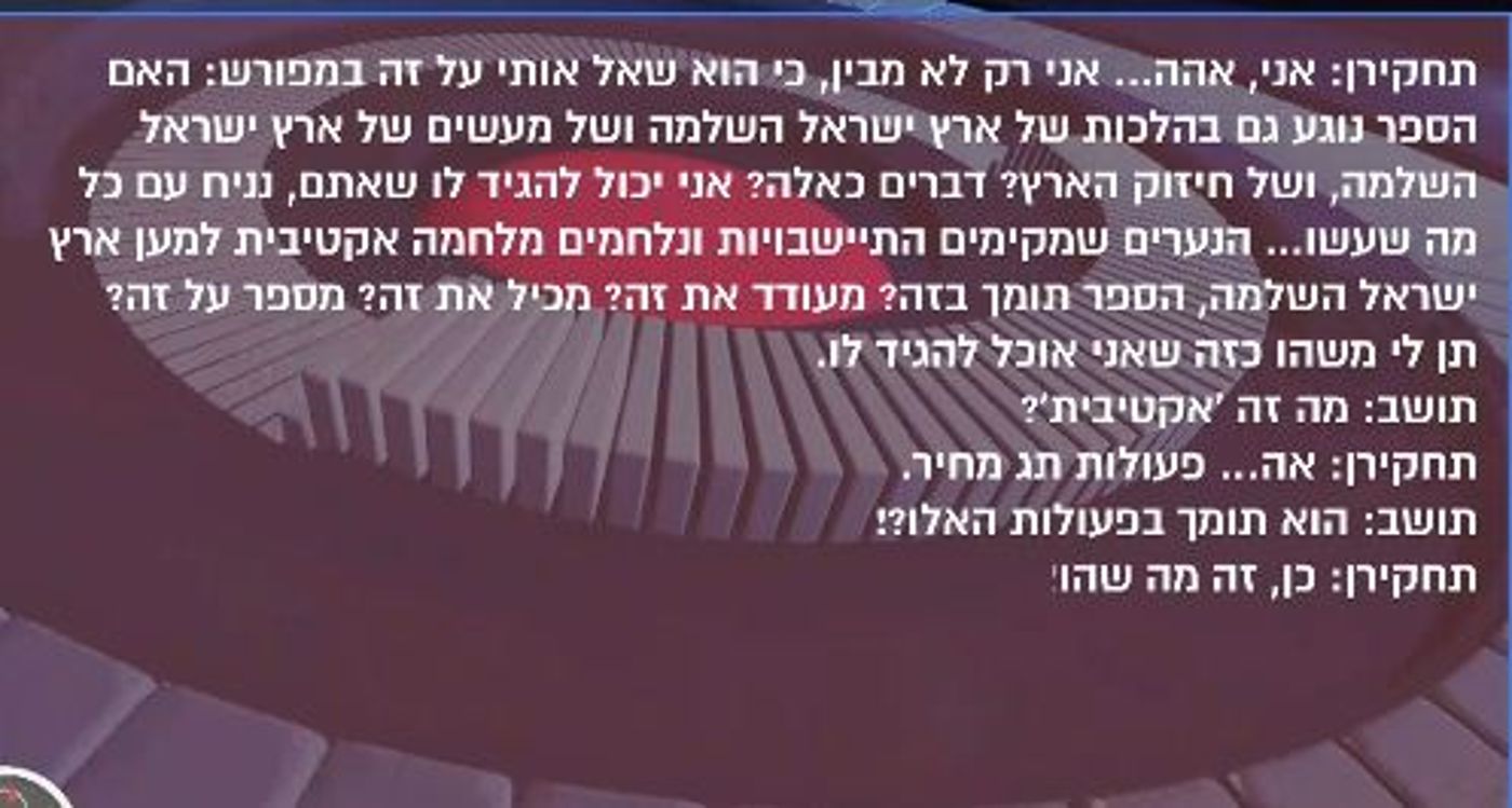 האזינו: תחקירן ניסה להוציא מידע על תושבים ביהודה ושומרון והופלל