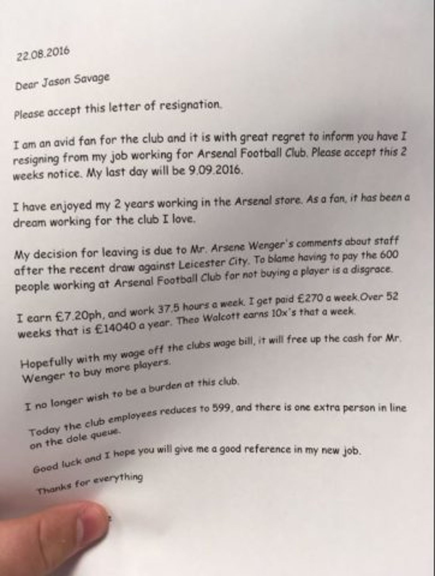 צילום: מתוך הטוויטר Arsenal Employee