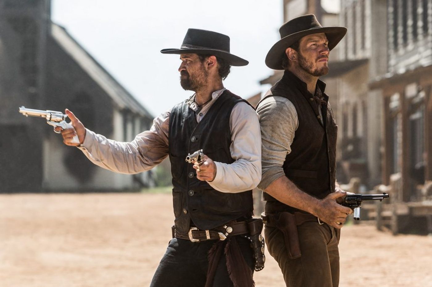 Manuel Garcia-Rulfo and Chris Pratt star in Metro-Goldwyn-Mayer Pictures and Columbia Pictures' THE MAGNIFICENT SEVEN.