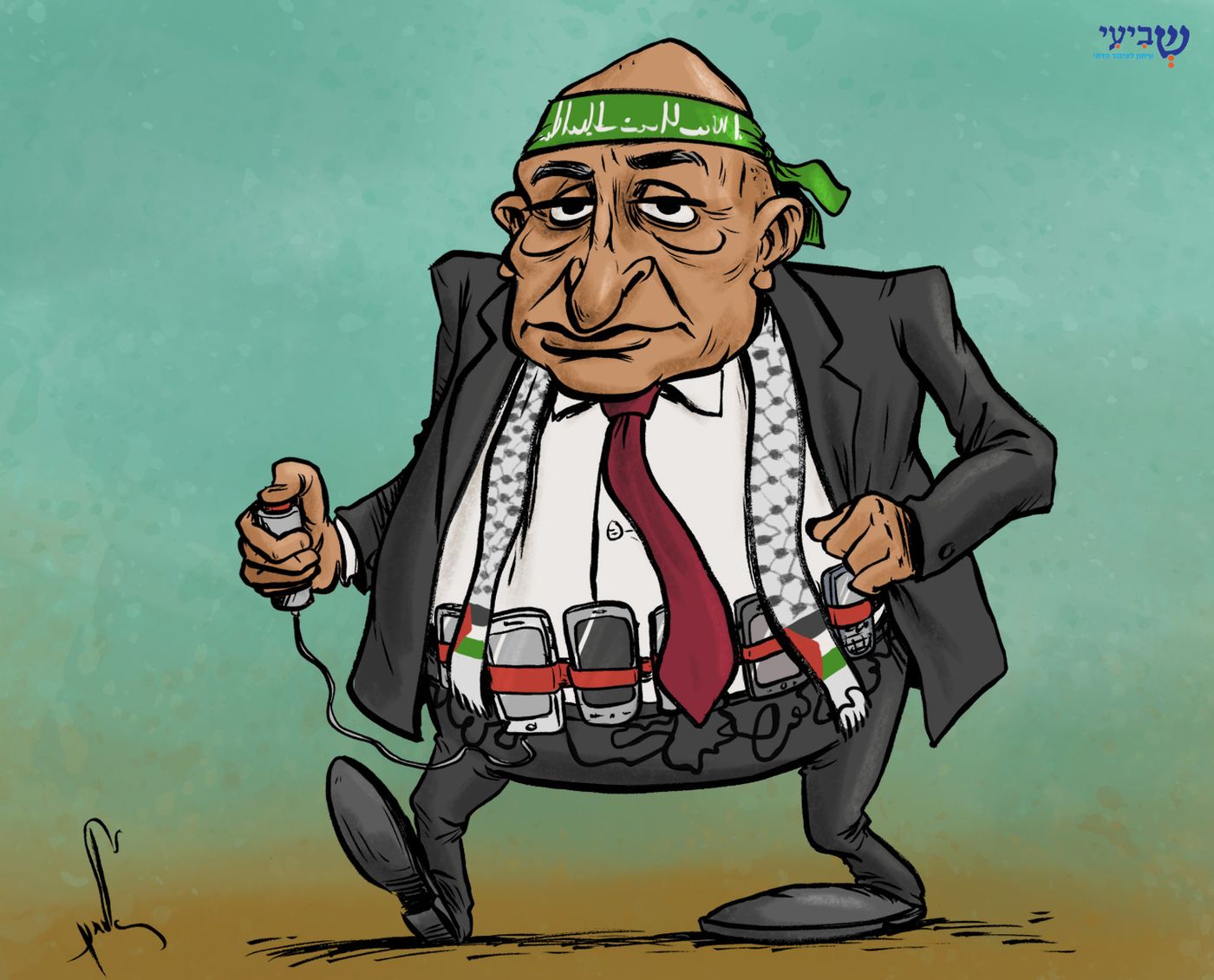 קריקטורה: באסל גטאס חשוד בסיוע למחבלים