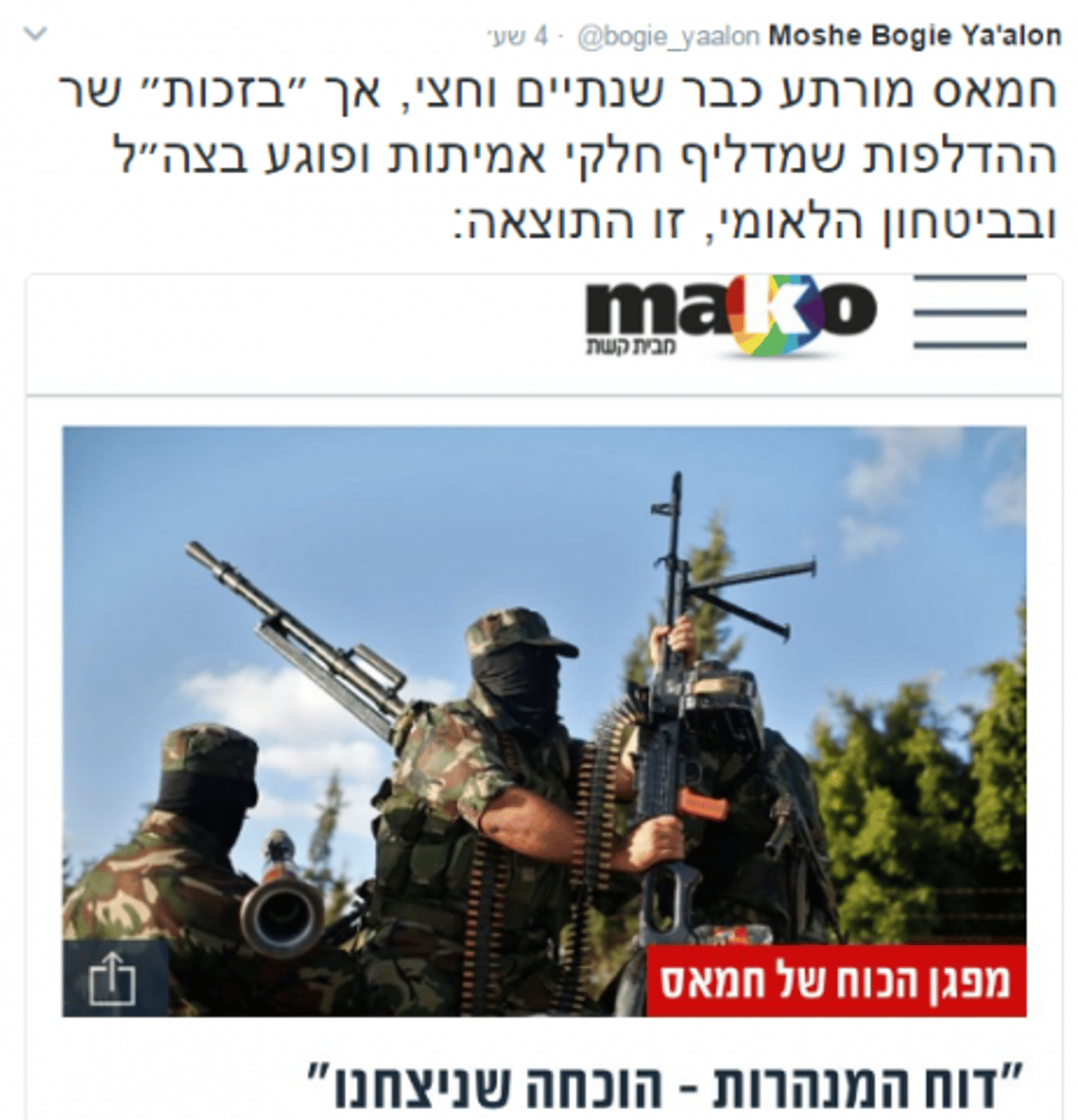 צילום מסך מתוך חשבון הטוויטר של יעלון