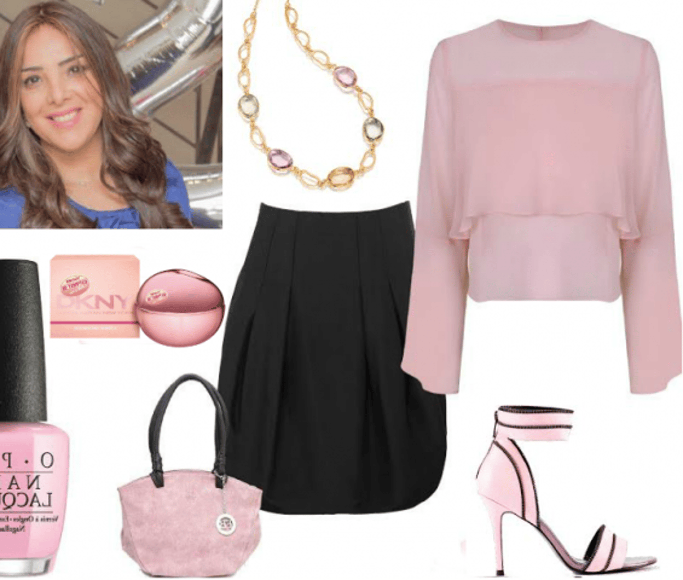 חולצה: TOPSHOP | חצאית: ראלף לורן | סנדל: דיזל | בושם: מבית דונה קארן | שרשרת: רויאלטי| תיק: פרנצסקה ביגוטי | לק: O.P.I