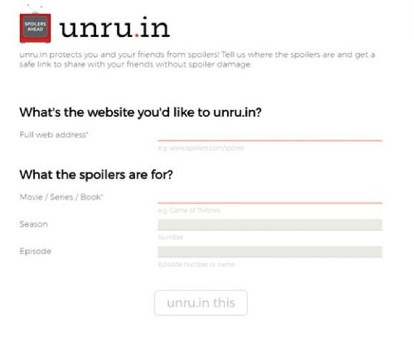 ממשק האתר Unruin (צילום מסך)