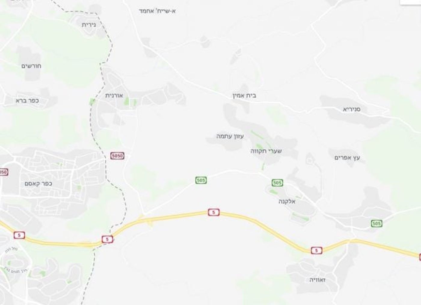 הישובים מתאחדים לעיר (גוגל מפות)