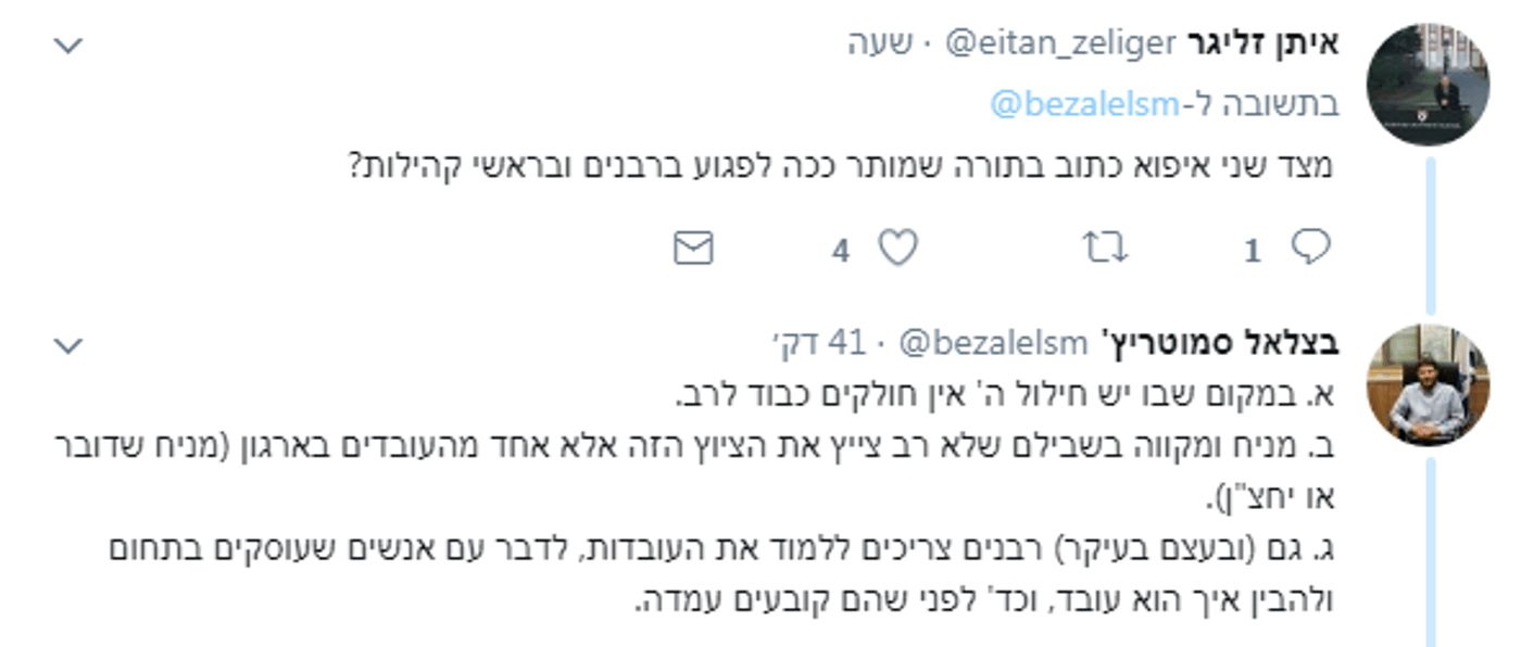 סמוטריץ' נגד רבני 'בית הלל': "טהרנים צבועים"