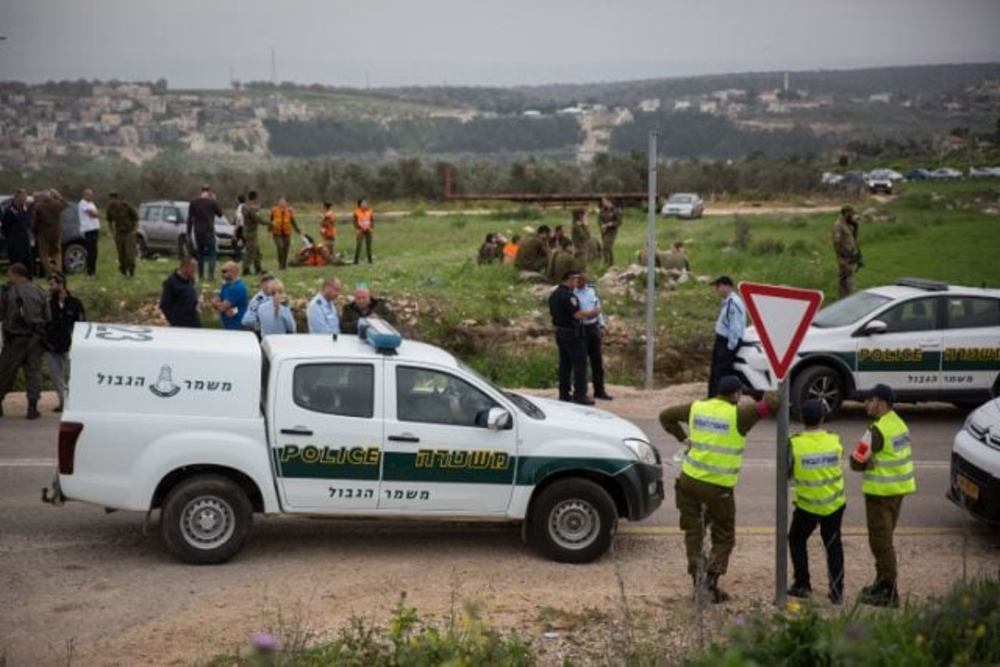 כוחות הביטחון באתר שבו הופל המל"ט האיראני בבקעת הירדן, אמש