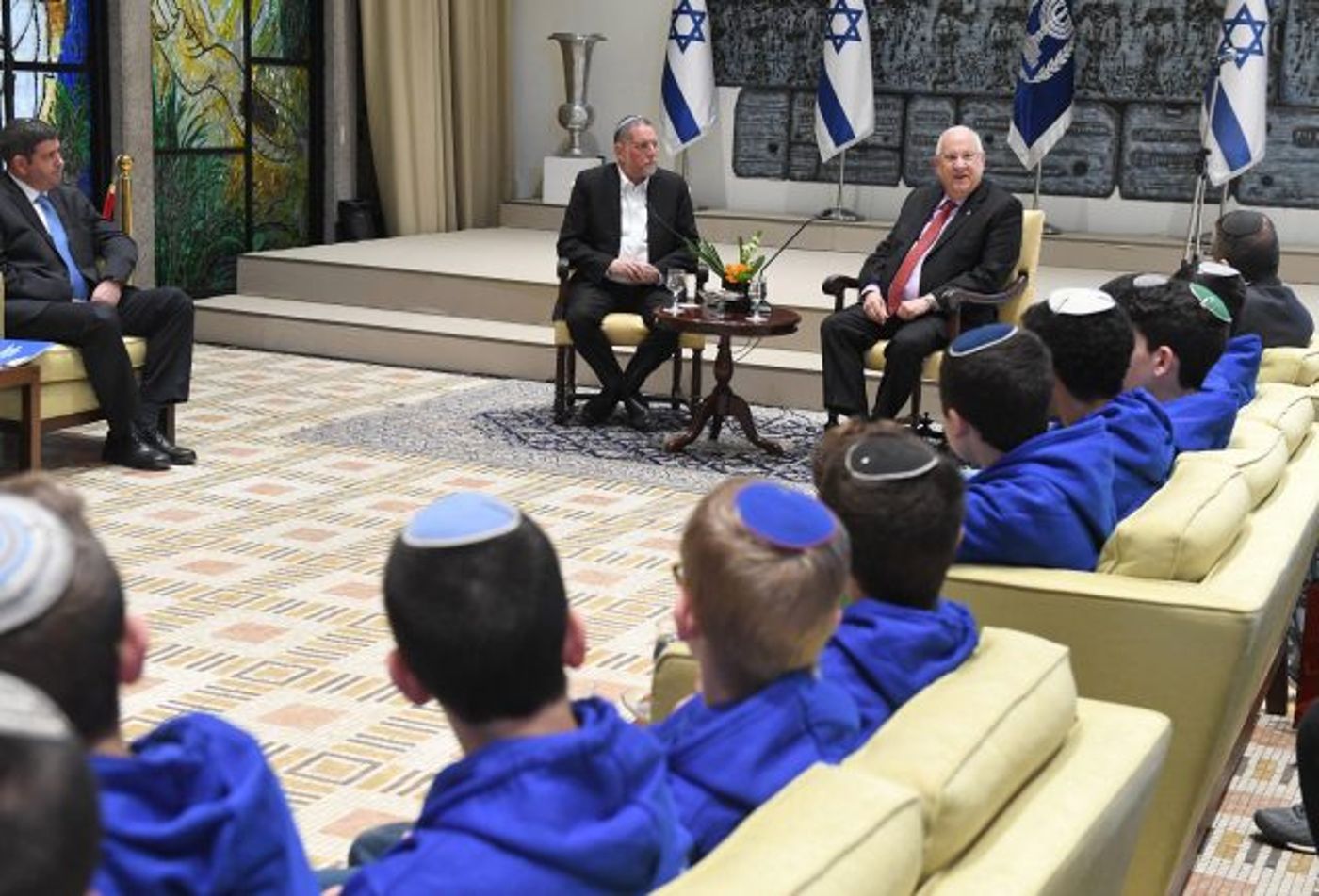 הנשיא אירח את תלמידיו של הרב איתמר בן גל הי"ד