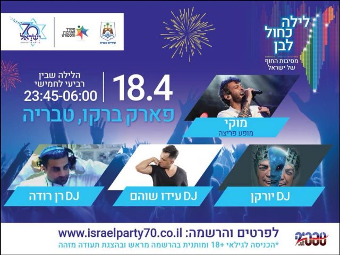 צאו לחגוג 70: מדריך אירועי יום העצמאות תשע"ח