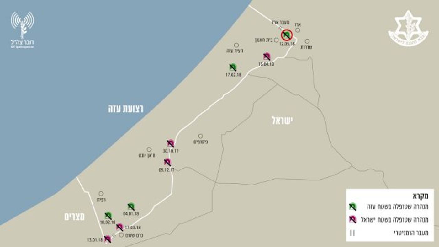 המנהרות שצה"ל השמיד בתקופה האחרונה