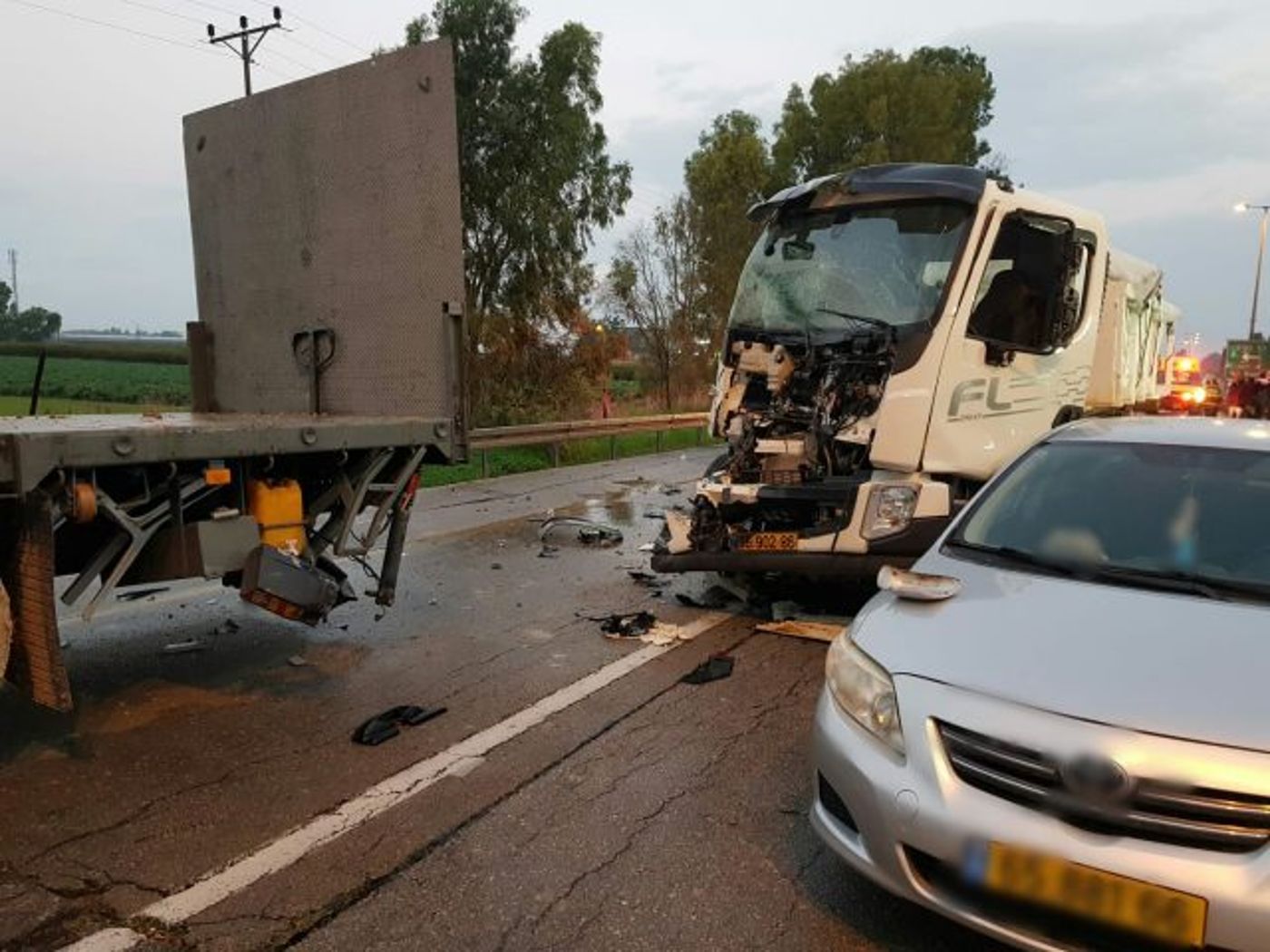 משאית נוספת שהייתה מעורבת בתאונה
