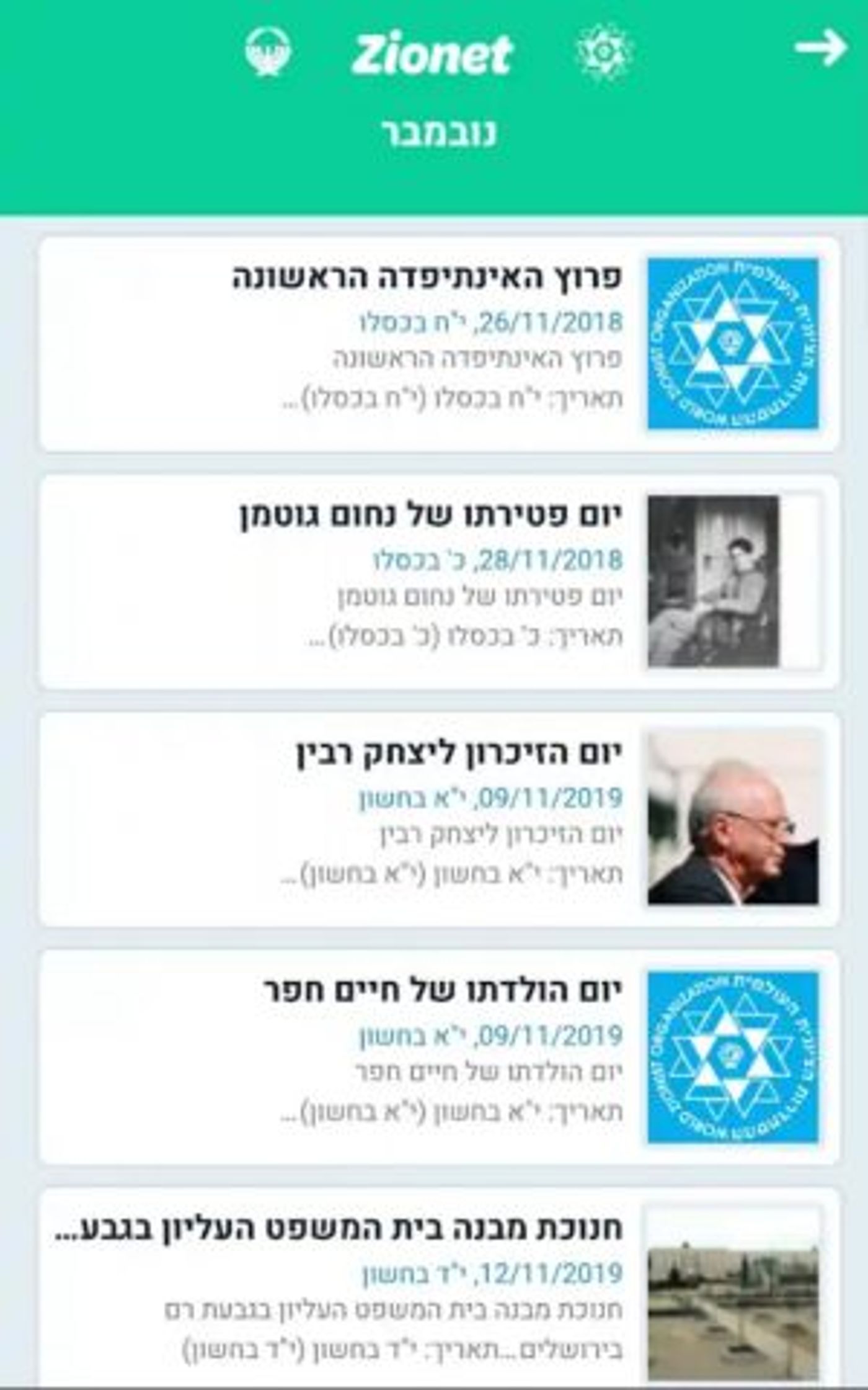 "ציונט" אפליקציה ציונית (צילום מסך)