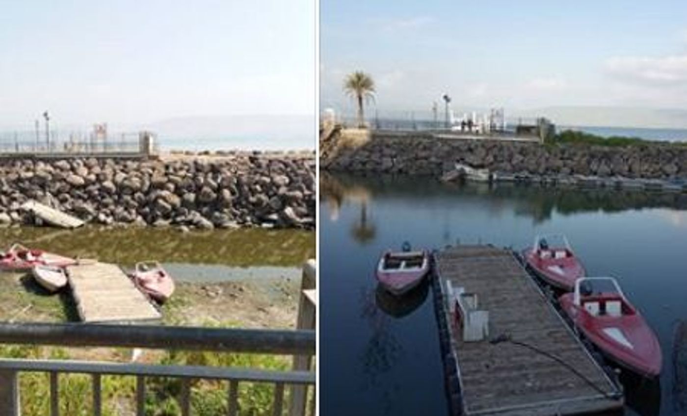 לא יאמן: כך נראתה הכנרת לפני חמישה חודשים