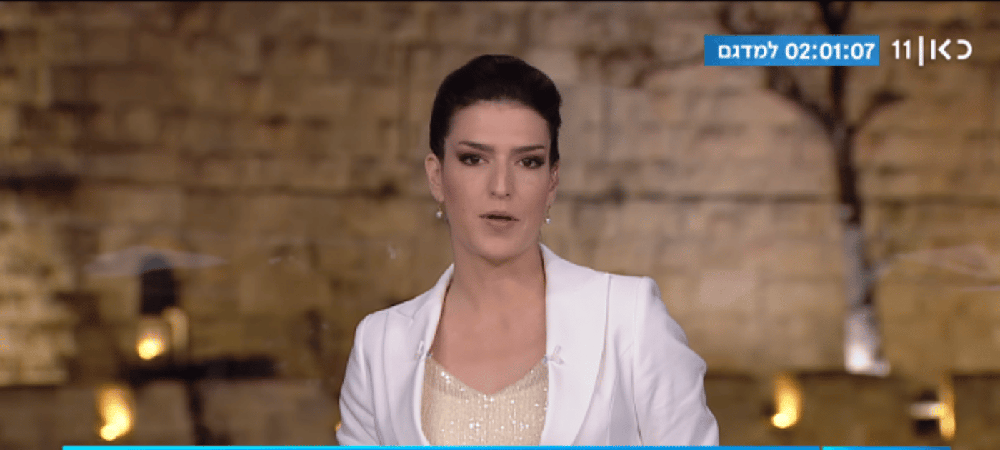 ג'קט לבן היה פריט חובה במשדרי הבחירות (צילום מתוך כאן 11)