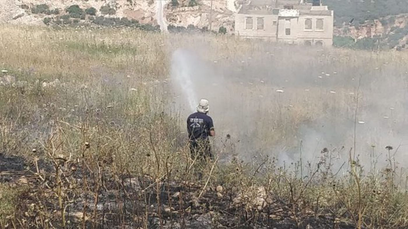 צפו: מחבלים הציתו את שדות היישוב יצהר
