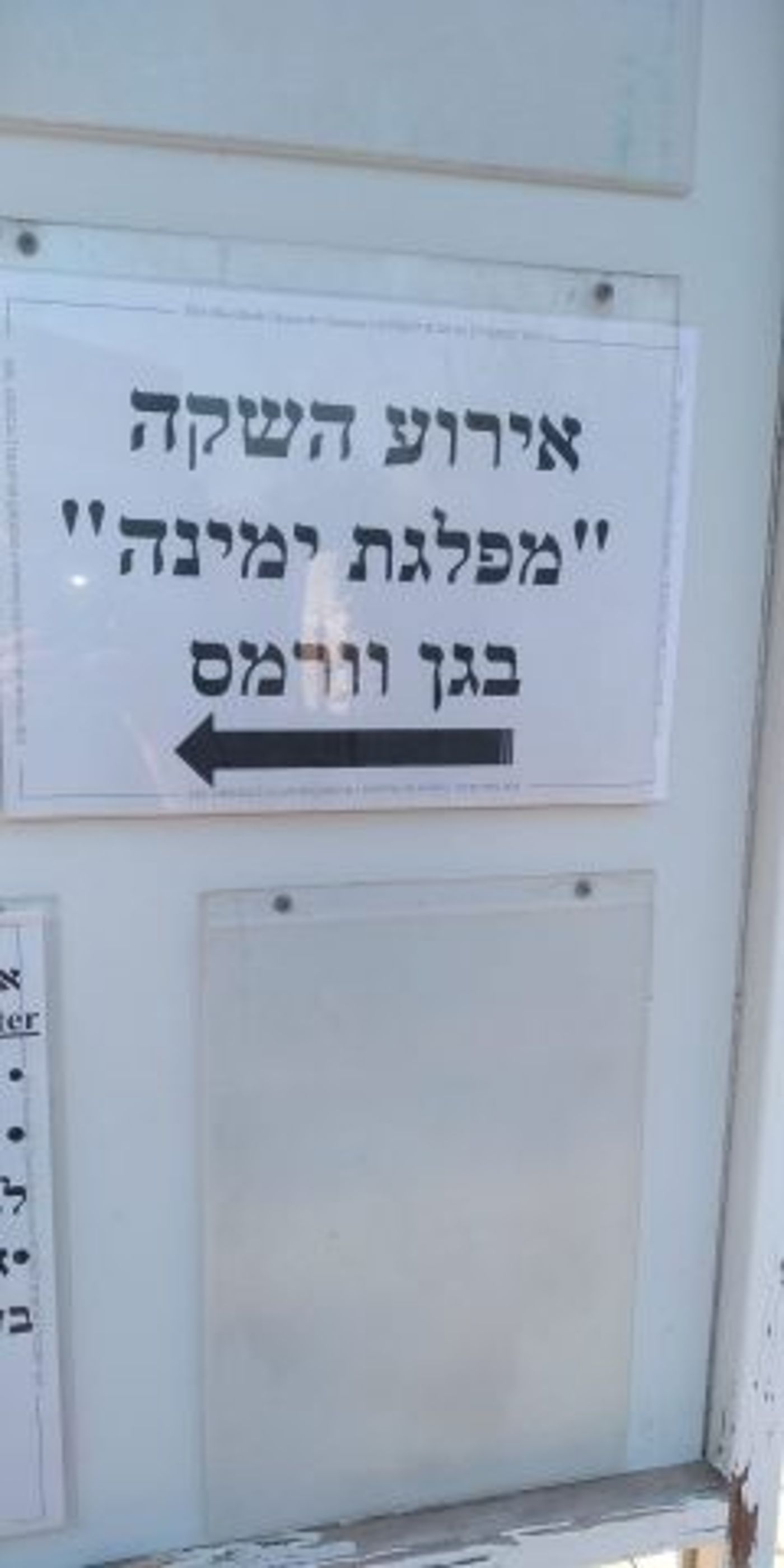 שלט הכניסה לאירוע ההשקה של המפלגה (קרדיט: באדיבות המצלם)
