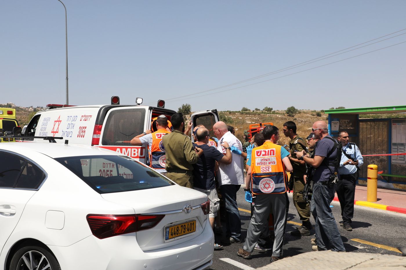 זירת הפיגוע בצומת אלעזר