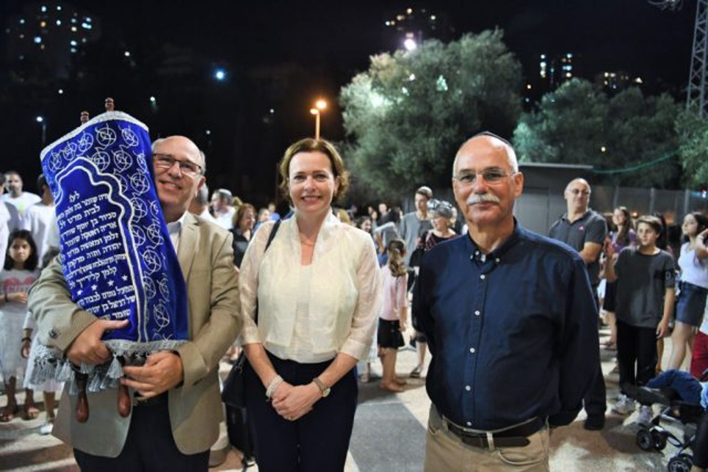 ראש העיר חיפה ענת קליש עם נציג הבית היהודי יואב רמתי (משמאל)