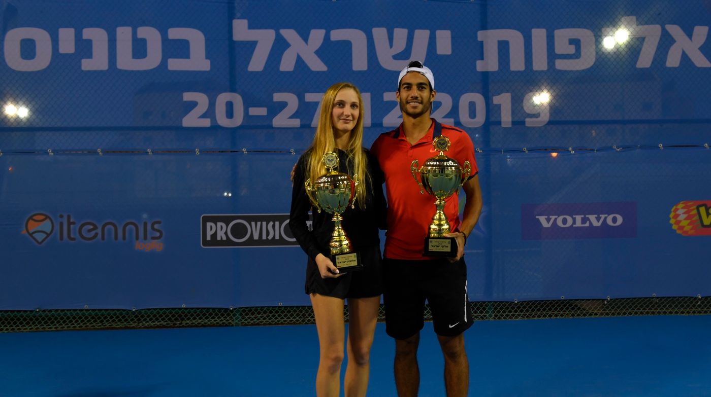 דניאל צוקרמן ושלי ברזניאק זכו באליפות ישראל בטניס