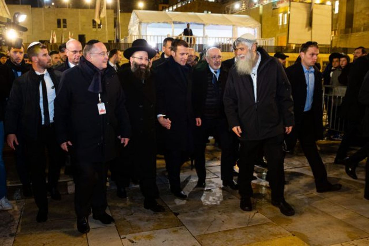 ביקור מקרון בעיר העתיקה ובכותל