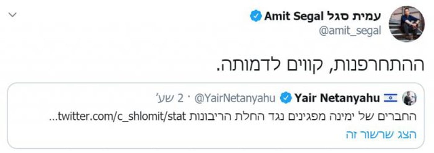 עמית סגל על יאיר נתניהו: ההתחרפנות, קווים לדמותה