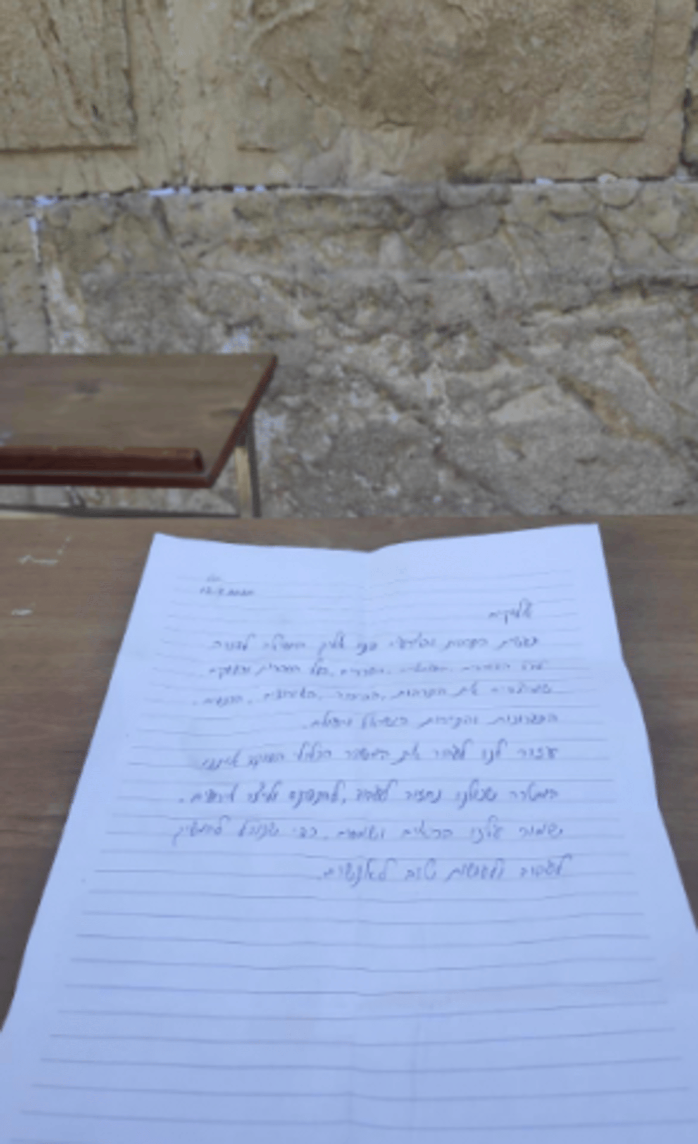 הפתק שהונח בכותל