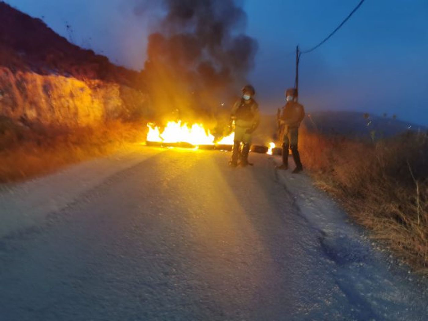 חסימת צירים בפני מג"ב (דוברות המשטרה)