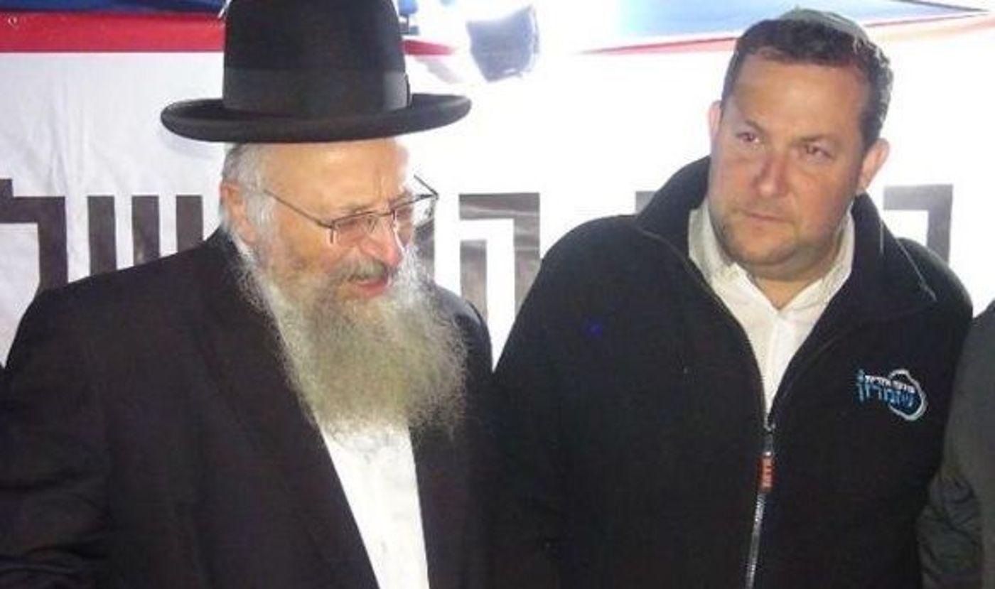 הרב שמואל אליהו עם יוסי דגן (קרדיט : רועי חדי)