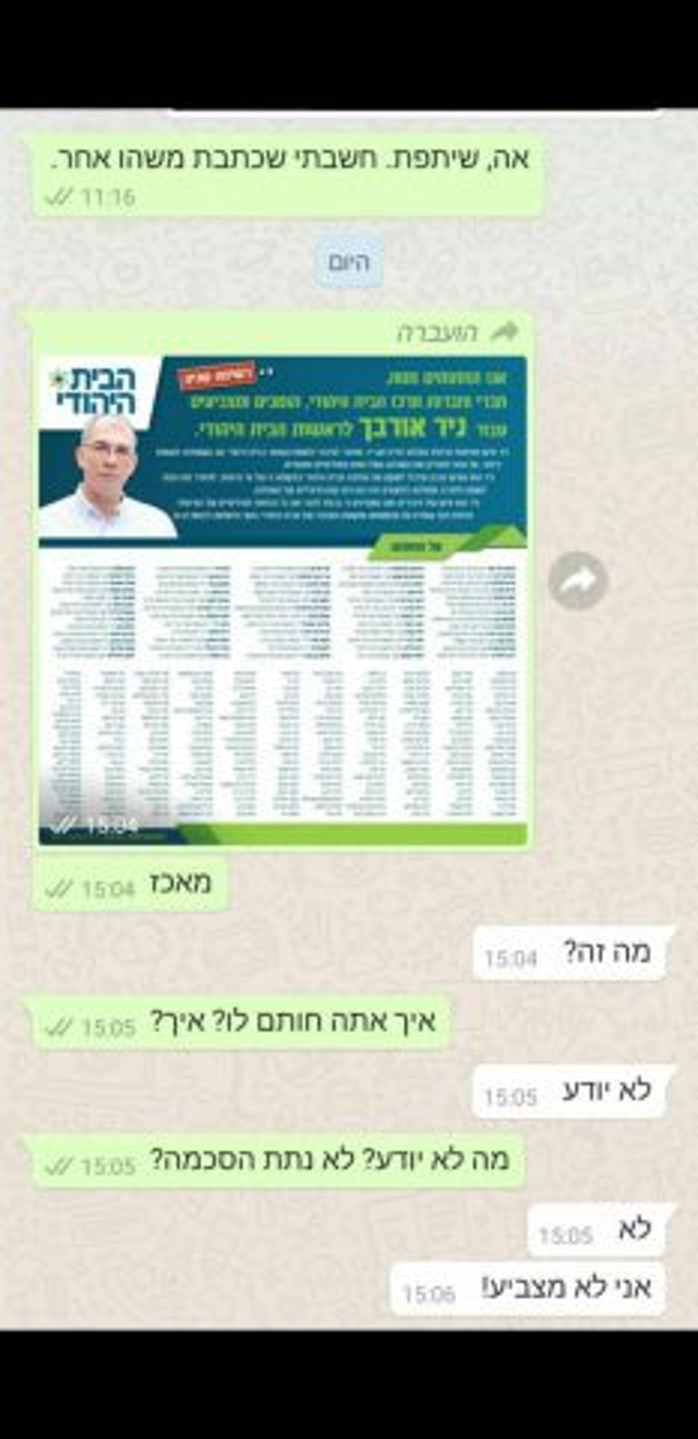 האזינו: אורבך החתים אנשים לתמיכה – ללא ידיעתם