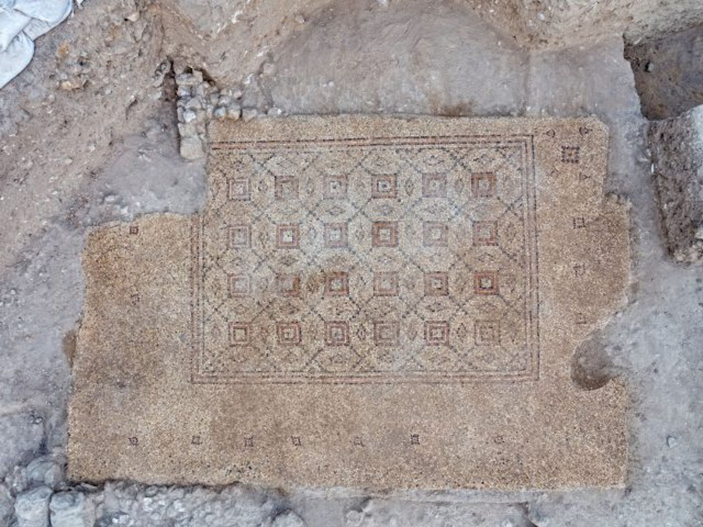 הפסיפס שנתגלה ביבנה.