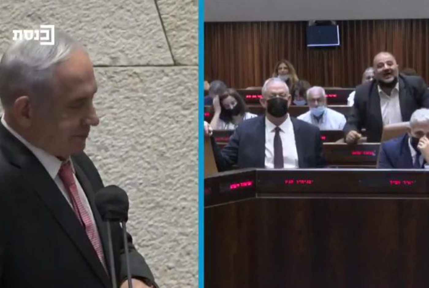 עבאס מגיב לנתניהו (צילומסך מתוך ערוץ כנסת)
