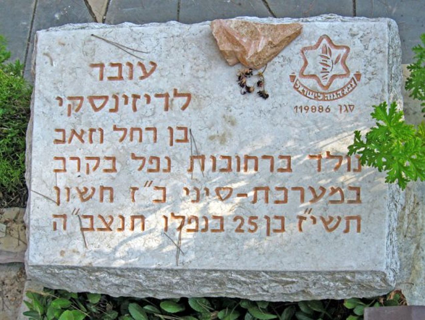 מצבתו של עובד בחלקת מלחמת סיני בהר הרצל בירושלים (תמר הירדני)