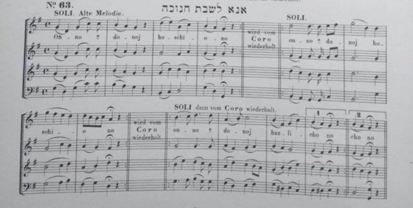 תווים לאנא ה' בהלל לשבת חנוכה (באדיבות ארכיון המוסיקה והצליל של הספרייה הלאומית)