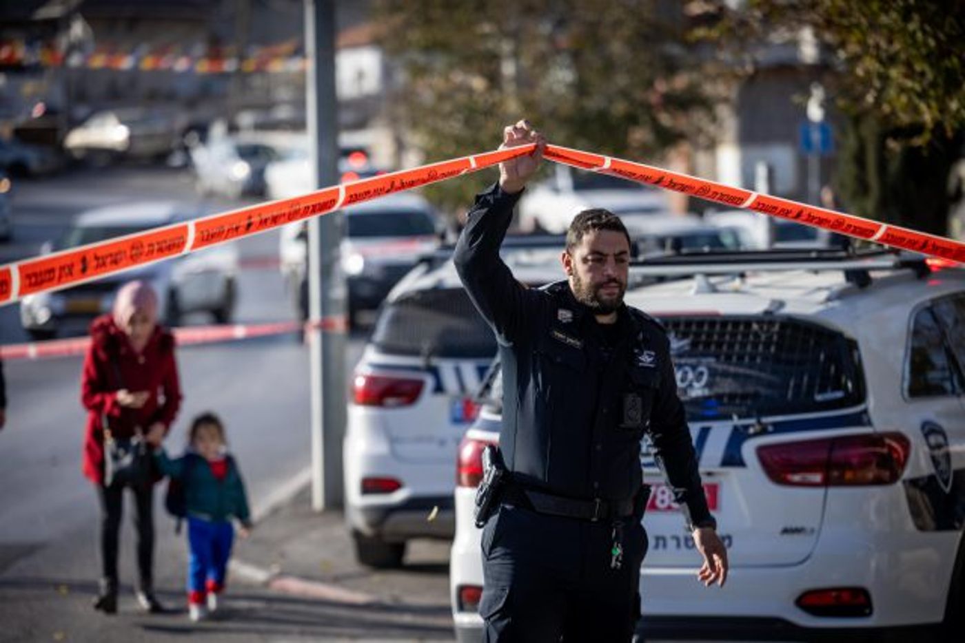 זירת הפיגוע בשייח ג'ראח (יונתן זינדל/פלאש90)