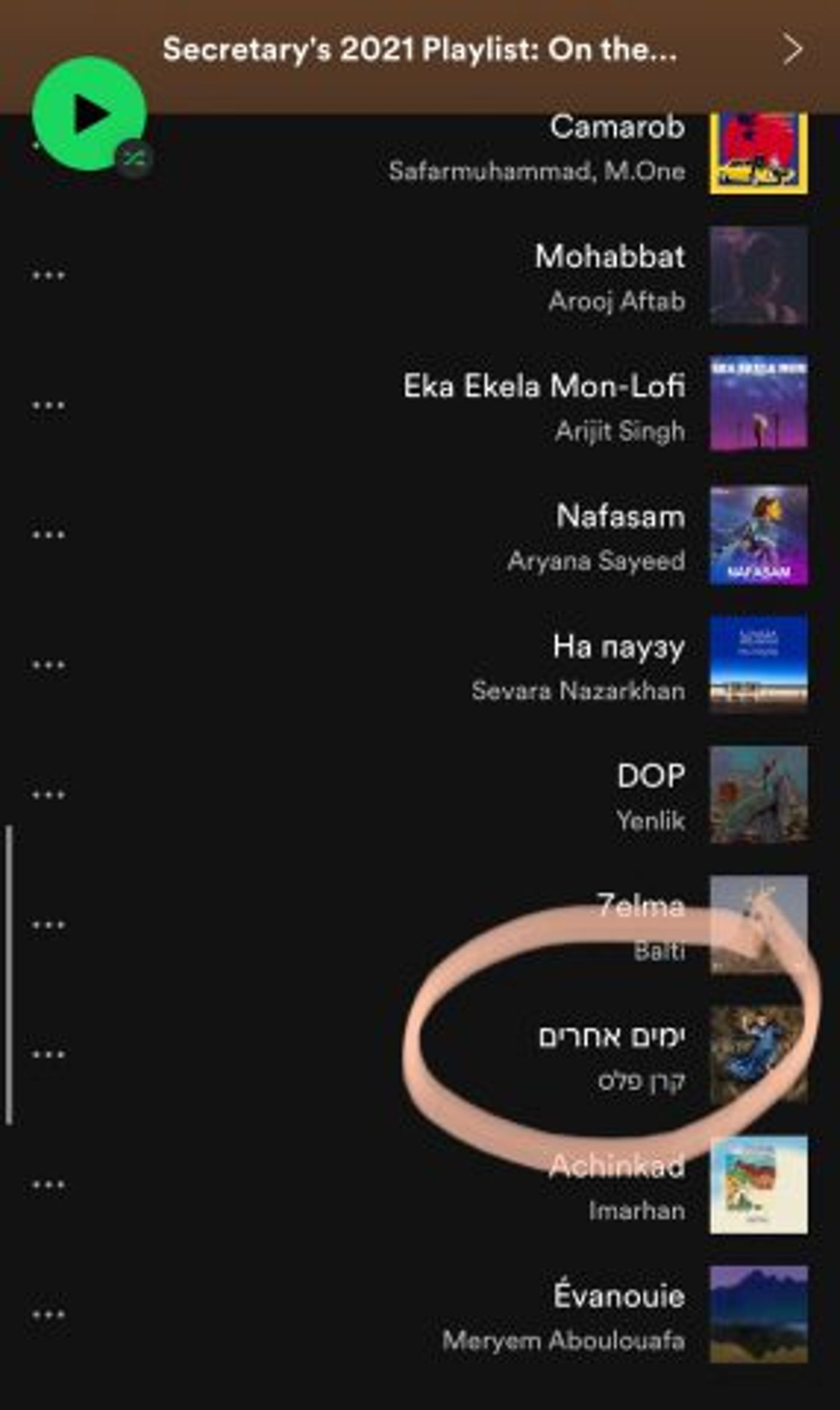 ימים אחרים של קרן פלס בפלייליסט של בלינקן