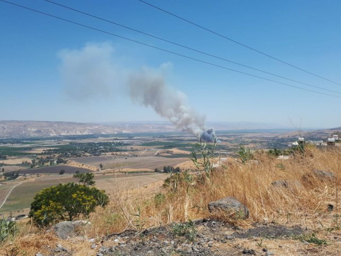 השריפה באפיקים: (קרדיט: דובות כב"ה מחוז צפון)