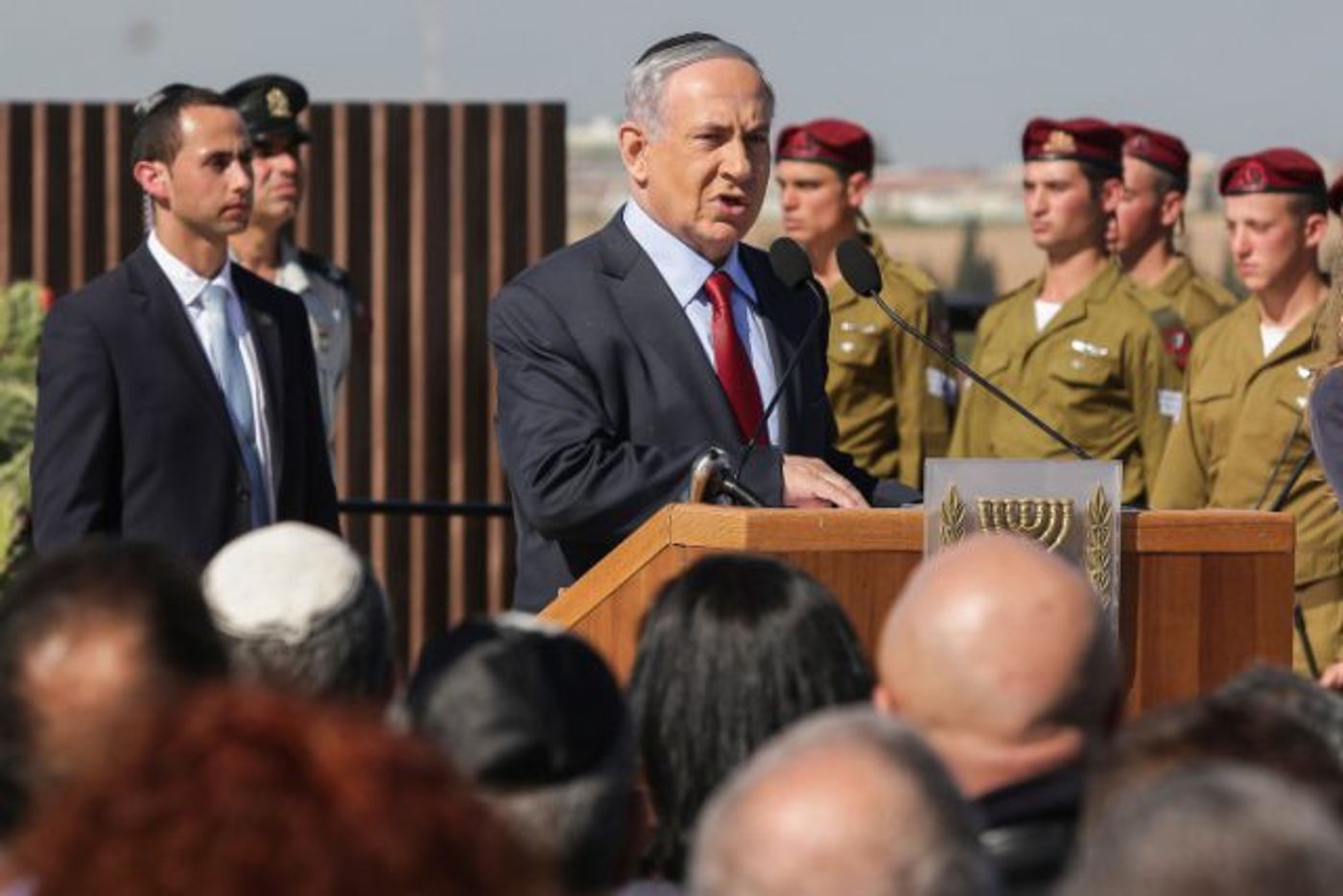נתניהו נואם בהלווית שרון