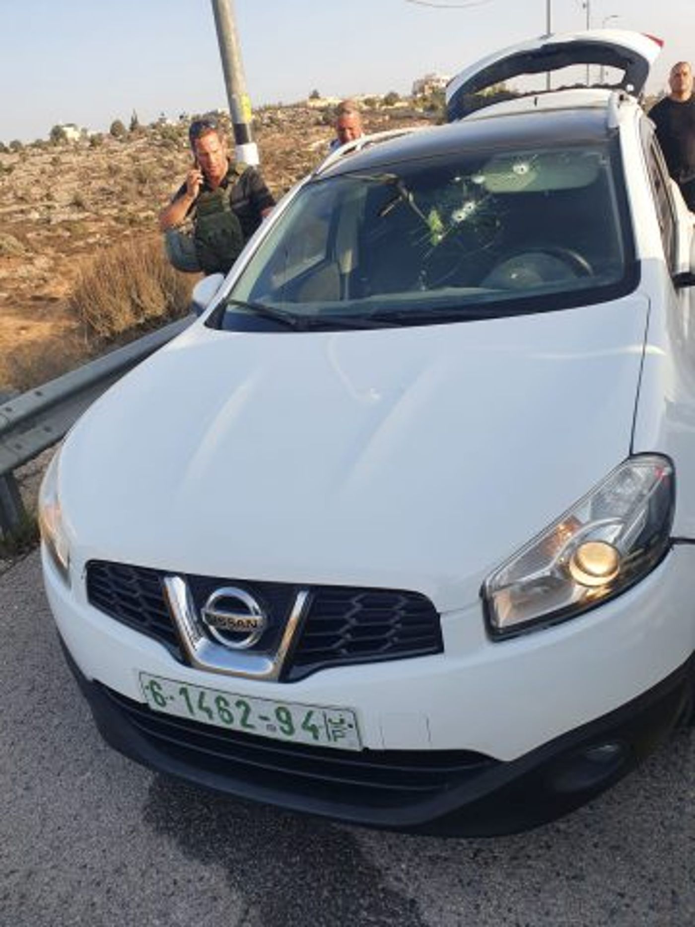 הרכב הפלסטיני שנורה (צילום: דוברות בנימין)
